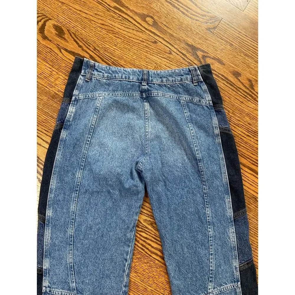 We The Free Moonlit Moto Slim Bootcut Colorblock jeans with button cuff - Picture 8 of 16